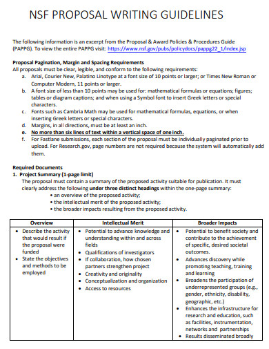 nsf proposal writing guidelines