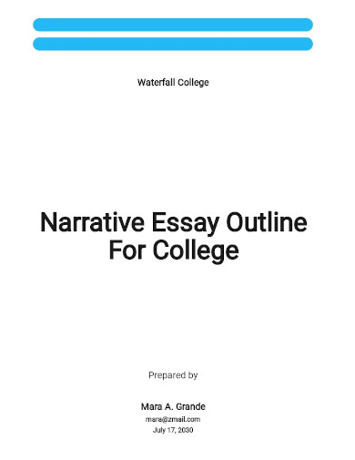 narrative essay outline for college