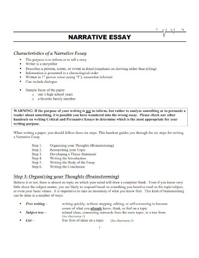 narrative essay structure