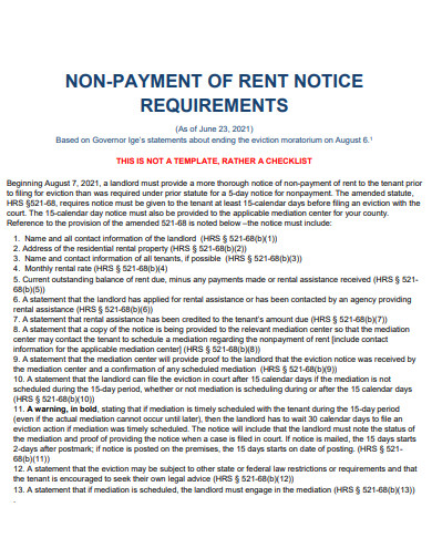 non payment of rent notice