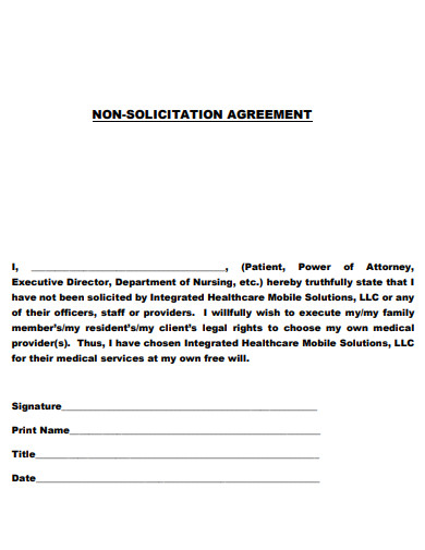 non solicitation agreement form