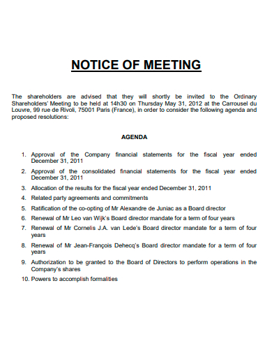 Notice Of Meeting Template Vrogue co