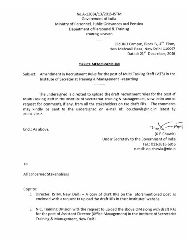 office memorandum template