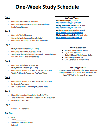 FREE 10 Study Schedule Samples In PDF