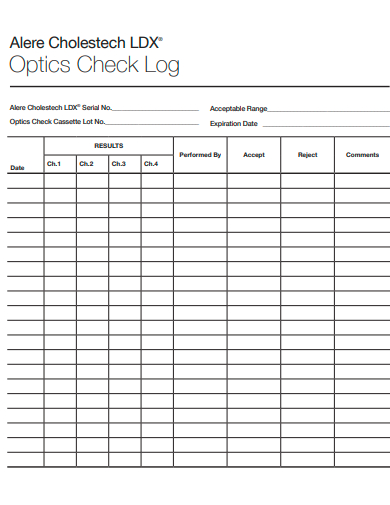 optics check log