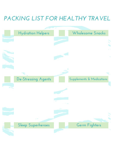 packing list for healthy travel