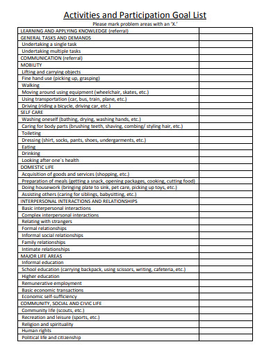 FREE 10 Goal List Samples In PDF FREE 10 Goal List Samples In PDF