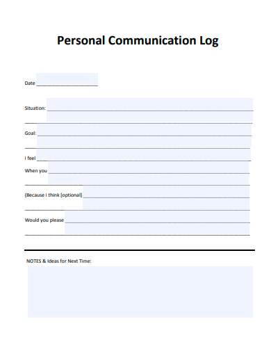 personal communication log