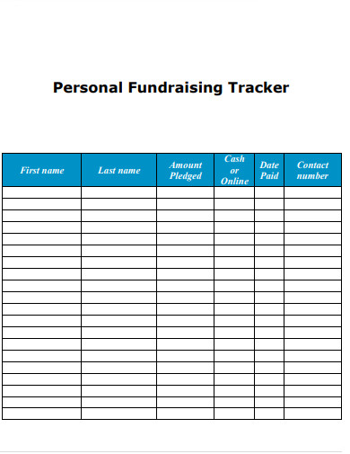 personal fundraising tracker