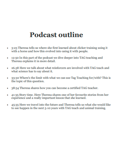 podcast outline in pdf