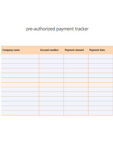 pre authorized payment tracker