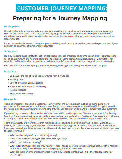 preparing for customer journey map