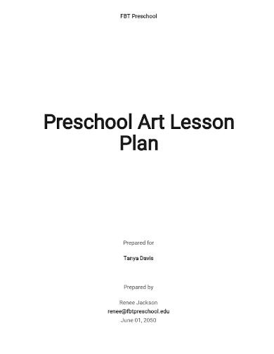 preschool art lesson plan