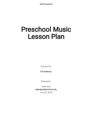 preschool music lesson plan