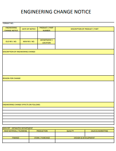 Engineering Change Notice Template Free Editable Ecn Format Bank2home