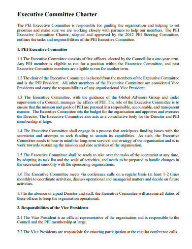 printable executive committee charter