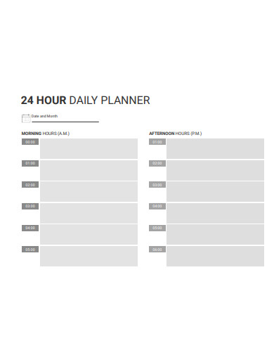 printable hour by bour daily planner
