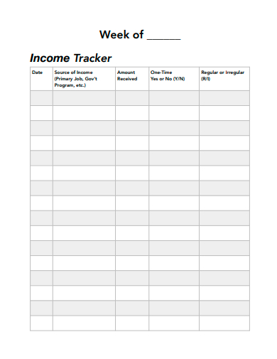printable income tracker