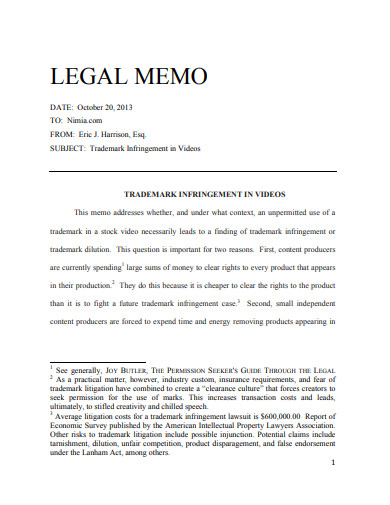professional legal memo