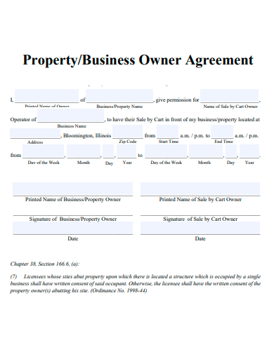 property business owner agreement