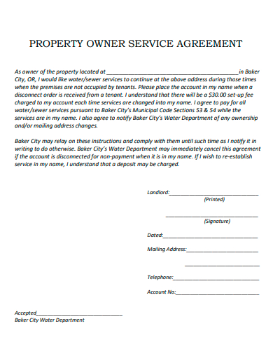 property owner service agreement