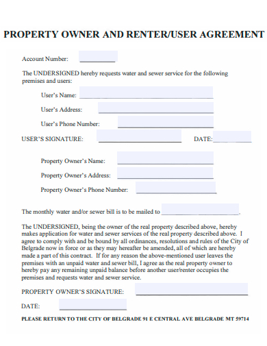 property owner and renter user agreement