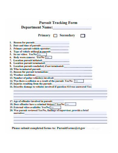 pursuit tracking form