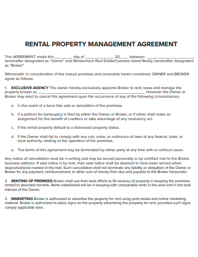 rental property management agreement