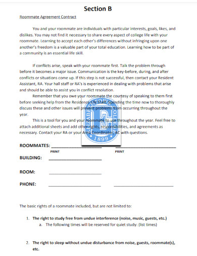 roommate agreement contract