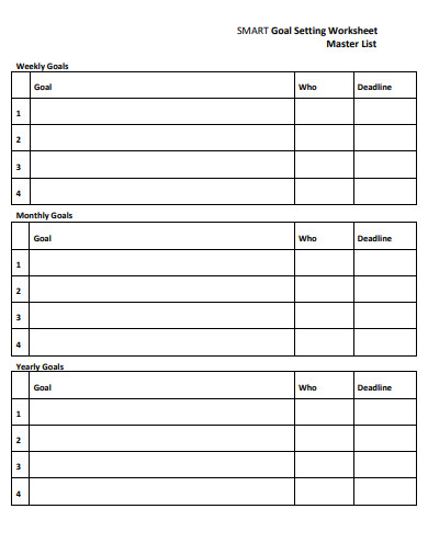 FREE 10 Goal List Samples In PDF FREE 10 Goal List Samples In PDF
