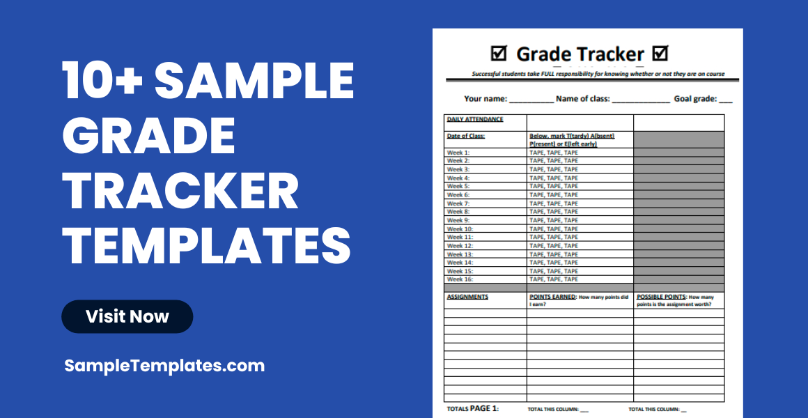 Sample Grade Tracker Template