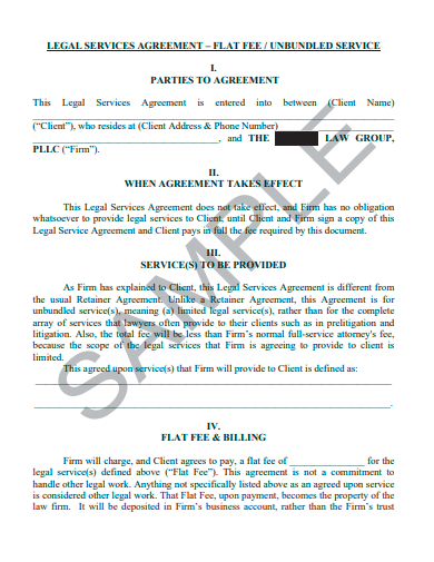 sample legal services agreement