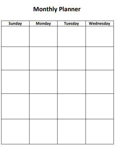 sample monthly planner