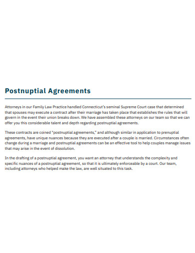 sample postnuptial agreement