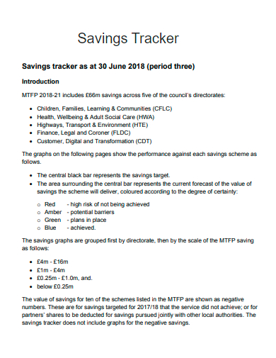 savings tracker in pdf