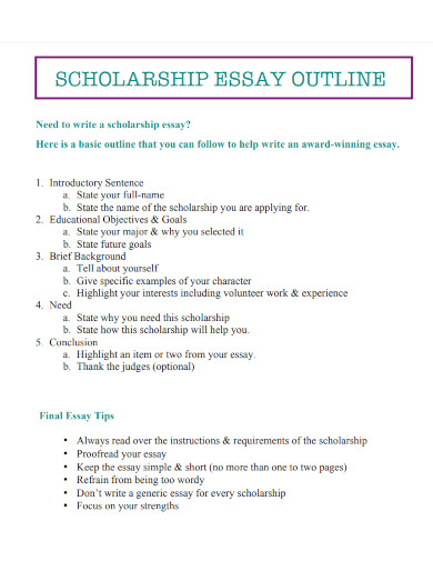 scholarship college essay outline