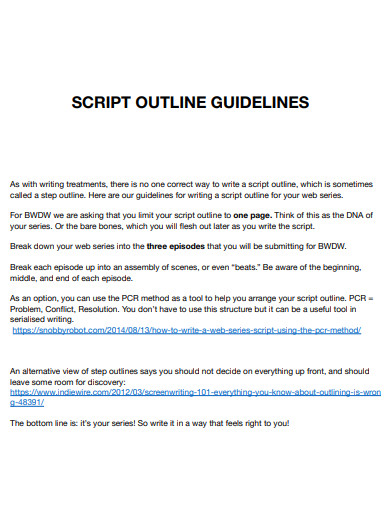 script outline guidelines