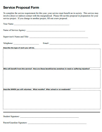 service proposal form