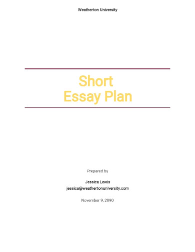 short essay plan