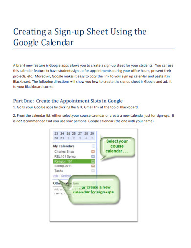 sign up google sheet shedule 