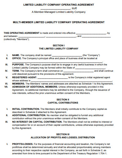 simple multi member llc operating agreement