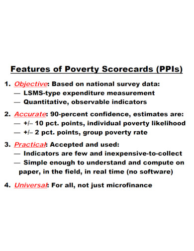 simple poverty scorecard template