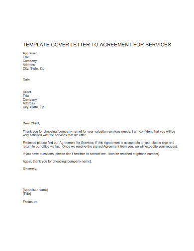 simple service agreement cover letter