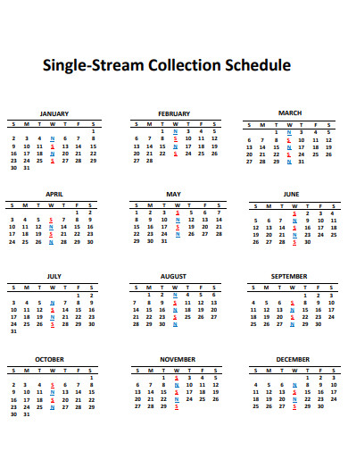single stream collection schedule