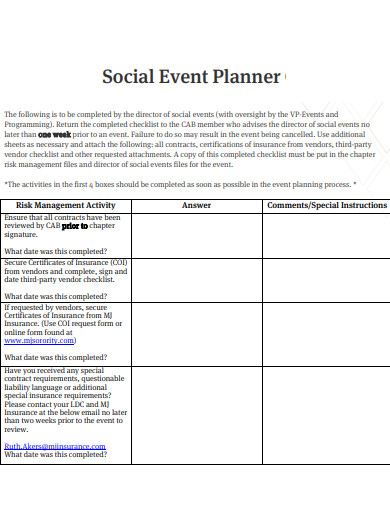 social event planner
