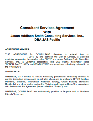 standard consultant services agreement