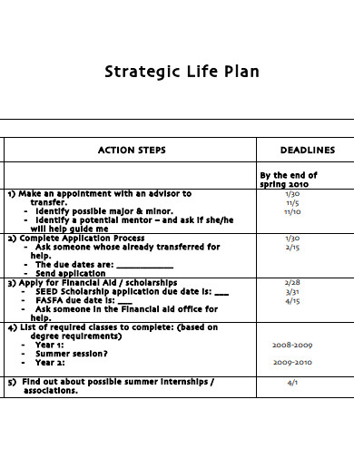 strategic life plan