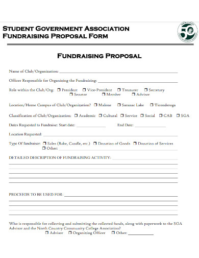 student association fundraising proposal form
