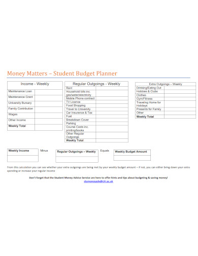 student budget planner