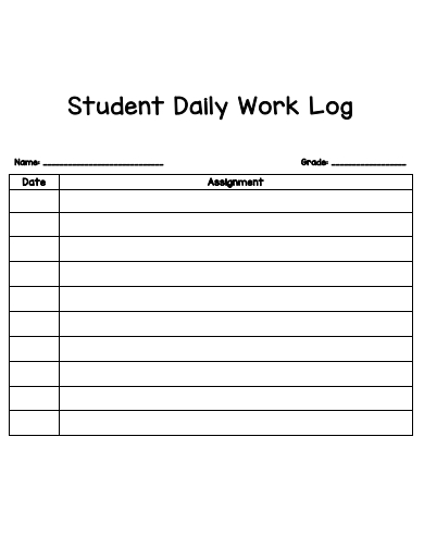 student daily work log